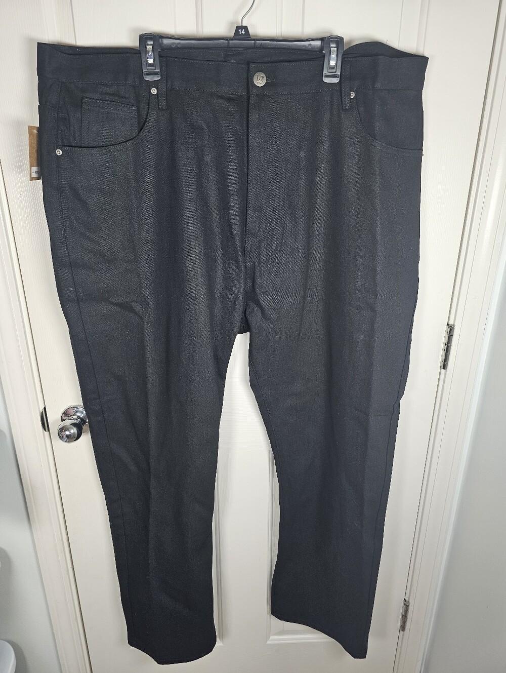 LIME TREE NWT Men's Regular Fit Straight Leg Denim Jeans Size 50 x 32 BLACK